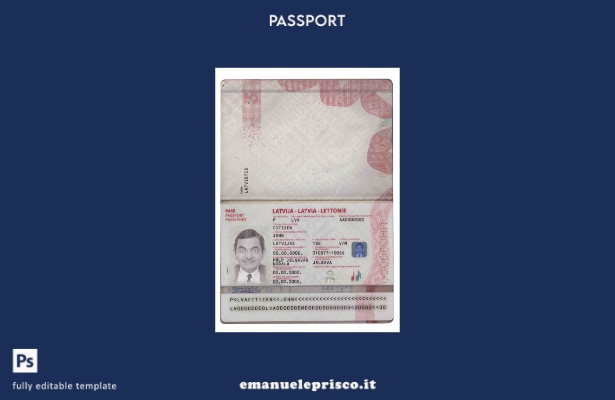 modello di passaporto lettone in stile verificato (presente).